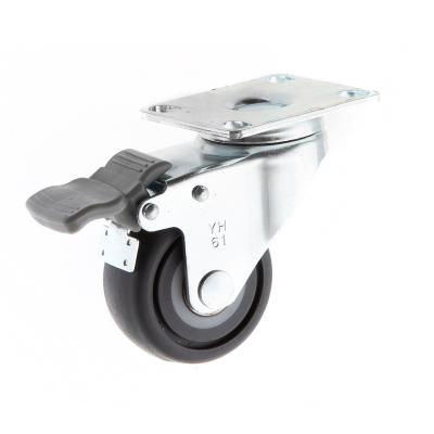 China Modern YH 2.5 Inch TPR Plate Caster With Total Brake for sale