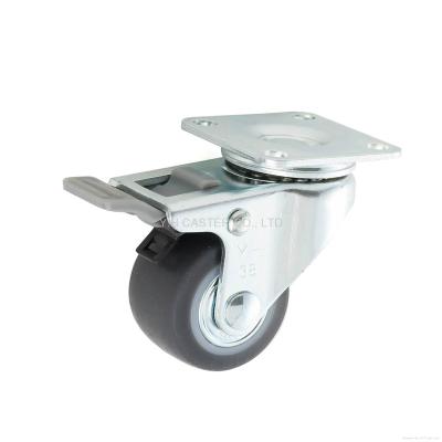 China Modern TPR 1.5 Inch Plate Height Bungee Caster With Total Brake for sale