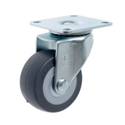 China 5023 2 Inch TPR Industrial Height Elastic Swivel Plate Caster Wheels For Furniture Shelf Appliances for sale