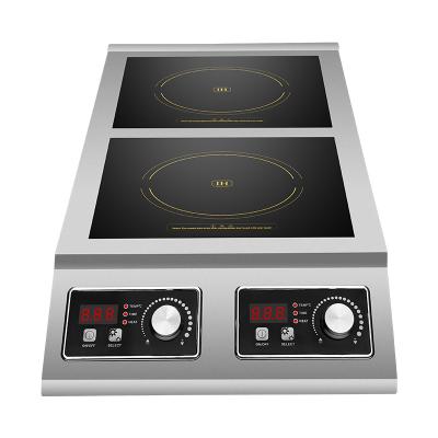 China Hotel 3500W Commercial Double Burner Countertop Induction Cooktop for sale