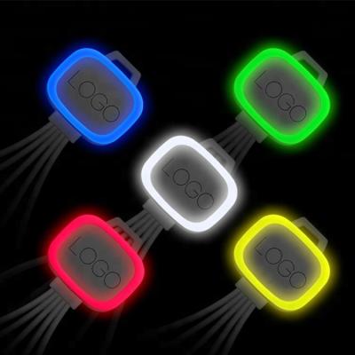 China Custom COMPUTER logo 5in1 usb wire all in one mobile phone usb charging cable with led light for sale