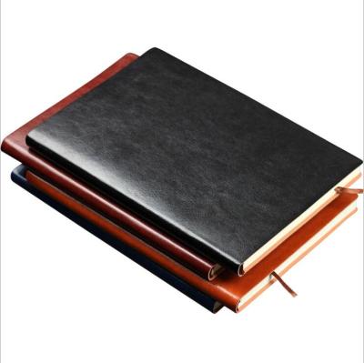 China High Quality Custom Logo Printed Black Leather Notebook A5 Pages Custom Journals Bulk Notepads for sale