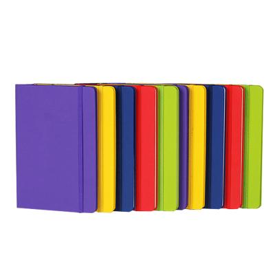 China Leather Hardcover Notebook 70 GSM 80 Sheets A5 A6 Sheets Hardcover Notebook With Ribbon And Elastic Band Custom Logo Available for sale