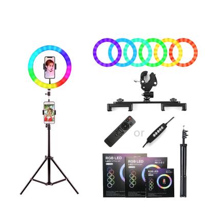 China Beauty Live Ring Light Customized Large 10 13 14 18 inch multi color musical Selfie Ringlight led RGB Ring Light Lamp for sale