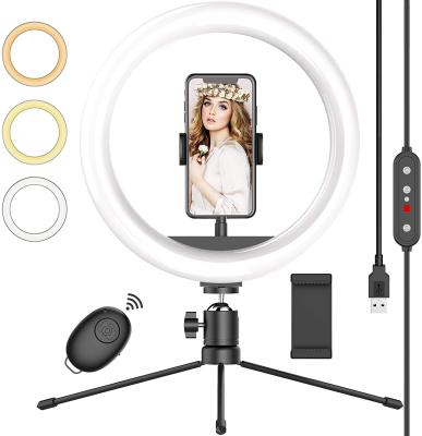 China Photogrphy Live 30% Off TianMei 10 Inch Table Selfie Ring Light 26cm Selfie Video Live Show LED Ring Light With Tripod Stand for sale