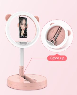 China Photogrphy Live G2 28cm Pink Color Ring Light Touch Control 3 Stand Portable Retractable Fill Light for Youtube Live Vlog Video for sale