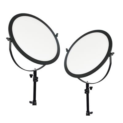 China Photogrphy Live Bettery Powered Thin LED Video Photo Studio Fill Light 3000-6000K 45W Round LED Photographic Panel Light for sale