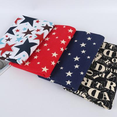 China Shrink-Resistant High-quality Canvas Fabric polyester cotton star patterns canvas tablecloths sofas picnic mats Luggage Home textile Wholesale for sale