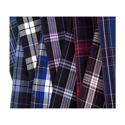 China Tear-Resistant Wholesale JK lattice pleated skirt for spring and summer new polyester color woven college uniform bow headwear plaid fabric for sale