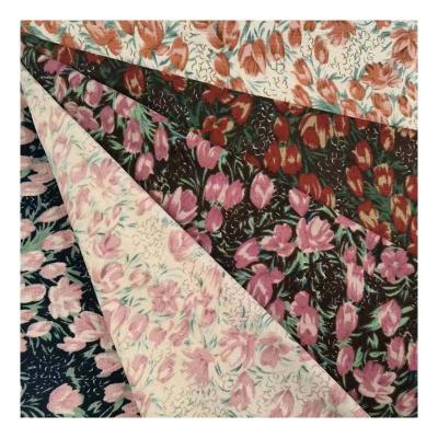 China Shrink-Resistant Wholesale of corduroy fabric small floral elastic high-quality polyester fabric fashionable dresses home textiles luggage shirts for sale