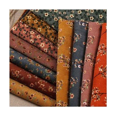 China Shrink-Resistant Wholesale of corduroy fabric plant small floral high-quality polyester fabric fashionable dresses home textiles bags shirts for sale