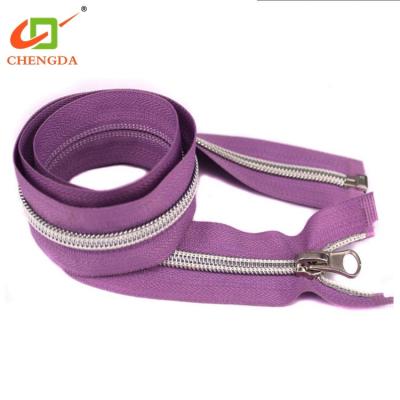 China 2017 Self Lock Southeast Asia Open End Nylon Sliver Teeth Zipper for sale