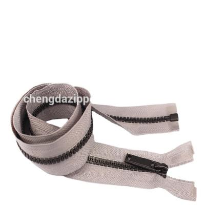 China Automatic Lock Gunmetal Teeth Plastic Zipper for sale