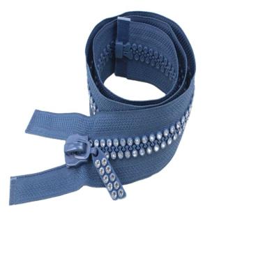 China Open End Diamond Zippers Long Auto Lock Chain for sale