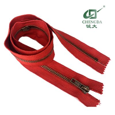 China Other CHENGDA Fire Resistance Auto-Lock Metal Zipper R Style Two Way For Fire Suit Anti Fire Retardant Brass Zipper UL Certificate for sale