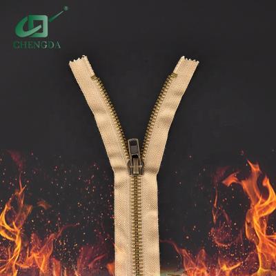 China CHENGDA Flame Retardant UL Certificate No.5 Flame Retardant Flame Retardant Fire Resistant Metal FR Metal Zipper Zipper Zipper For Fire Suit for sale