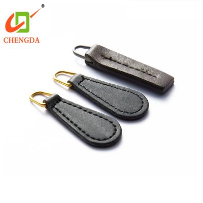 China CHENGDA Product Custom Decorative Garment Leather Zipper Pull Slider Electroplating Nickel Free for sale