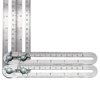 China Work Stainless Steel Multi-Angle Measuring Ruler Wooden Four-Folding Folding Ruler for sale