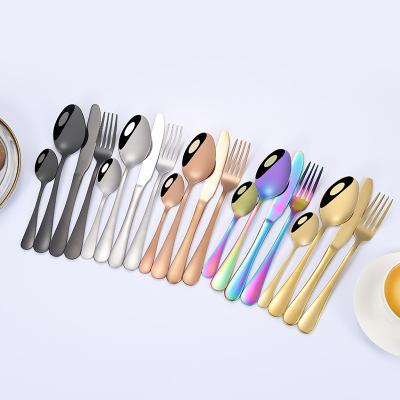 China Hot Sale Viable Nice Design 24pcs Window Gift Box Stainless Steel Flatware Set Gold Flatware Set for sale