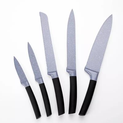 China Amazon Viable Hot Sale Kitchen Knife Set 5pcs With Stand Cuchillos Chef Home Professional Kitchen Acrylic Knife for sale