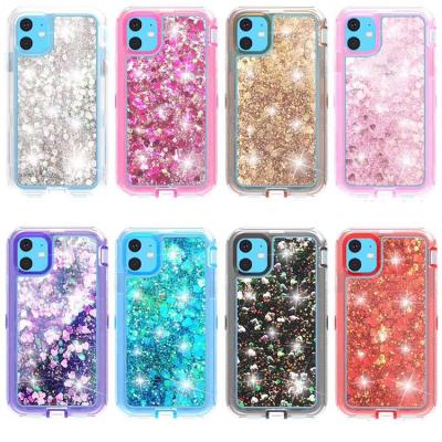 China Shockproof 3 in 1 Defender Quicksand Phone Case for iPhone 13 Colorful Mobile House; For iPhone 13 Quicksand Resistant Case for sale