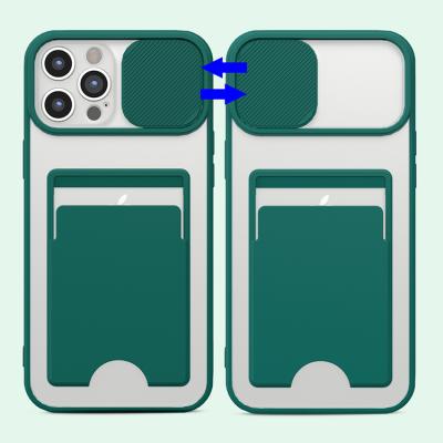 China 2022 Shockproof New Next Credit Card Back Cover Protector Lens Protector Phone Case For iPhone 13 mini With Card Slot for sale