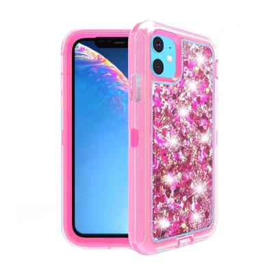 China Glitter Bling Shiny Water Moving Phone Case For iPhone 11 Colorful Quicksand Mobile Cover For Apple iPhone 11 6.1inch for sale