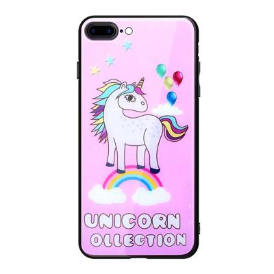 China TPU + Glossy Glass Mood Smooty Mirror Phone Cover For iPhone 8 Unicorn Phone Case For iPhone 8 for sale