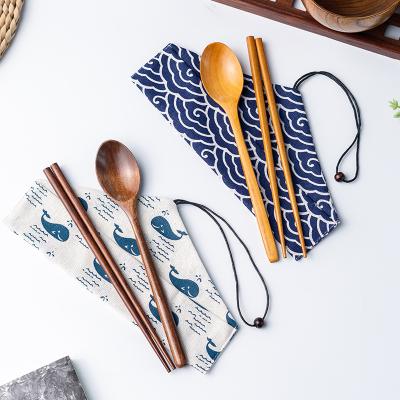 China New Sustainable Disposable Bamboo Cutlery Set Reusable Bamboo Cutlery Set Bamboo Cutlery Set for sale