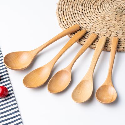 China Sustainable Disposable Portable Wood Spoon Fork Solid Color Natural Cutlery Set Creative Handle Travel Cutlery for sale