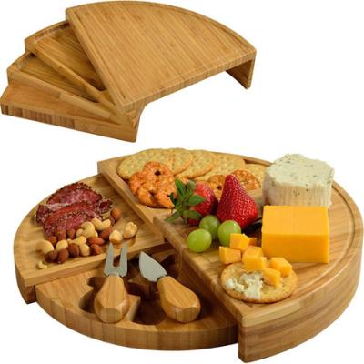 China Amazon Drawer Cheese Knife Bread Cheese Dish Fruit Snack Meal Viable Hot Wholesale Custom Bamboo Cheese Dish for sale