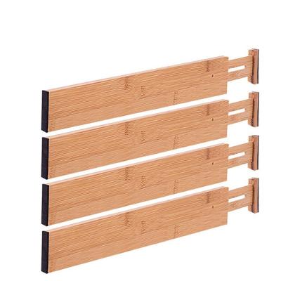 China Viable Custom LOGO Amazon Hot Kitchen Drawer Drawer Divider Bamboo Retractable Divider for sale