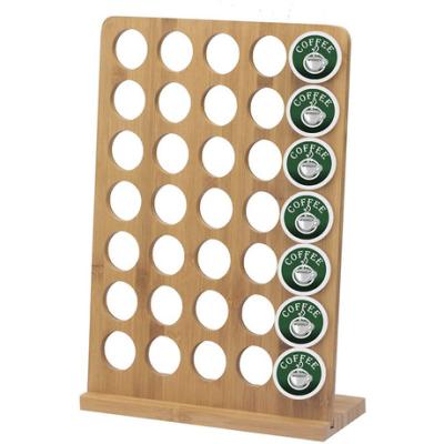 China Sustainable Coffee Capsule Storage 35 Coffee Capsule Maker Customized Manufacturer Customized Bamboo Display Stand for sale