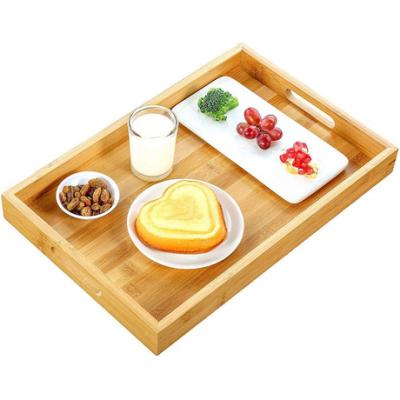 China Sustainable Bamboo Wooden Rectangular Bread Breakfast Bread Hotel Restaurant Cup Household Tea Household Tray Wooden Tea Tray for sale