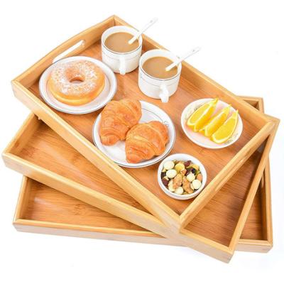 China Household Blackfast Afternoon Tea Tray Hotel Tray Wooden Portable Binaural Bamboo Viable Cup Tray Dry Bubble Tray for sale