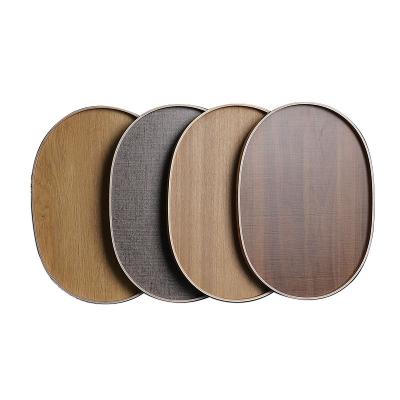 China Sustainable Crafting Fashion Rustic Outdoor Compatible Single Wood Serving Tray Round for sale