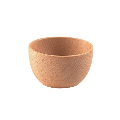 China Sustainable Reusable Natural Handmade Round Bamboo Wooden Salad Bowl Bowl for sale