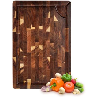 China Sustainable Wooden Splicing Cutting Board Acacia Kitchen Household Fruits And Vegetables Wooden Cutting Board With Sink for sale