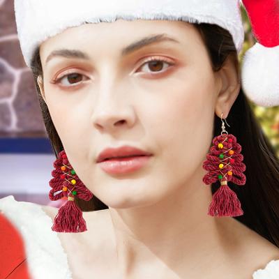 China Vintage Ladies Fashion Tassel Christmas Bohemian Earrings Trend Jewelry 2021 To Dangle Ethnic Cartoon Earrings Women for sale