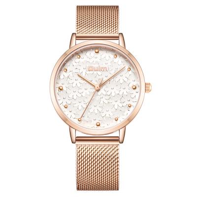 China Oulm Ht5137 Automatic Fashion Woman Date Movement Waterproof Casual Luxury Gold Daisy Alloy Quartz Watches for sale