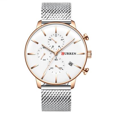 China Luxury Men's Waterproof Curren Brand Stainless Steel Watches Back In Wristwatches for sale