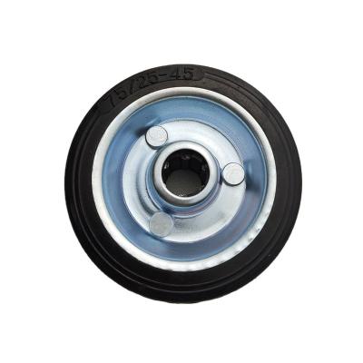 China 3 inch anti-corrosion industrial wheels with steel hub rubber rim for sale