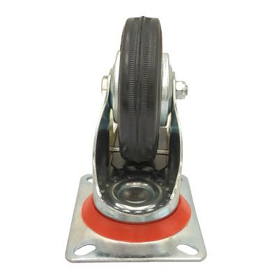 China PIVOT 100mm Lock Center Steel Rim Metal Fork Industrial Wheel Caster for sale