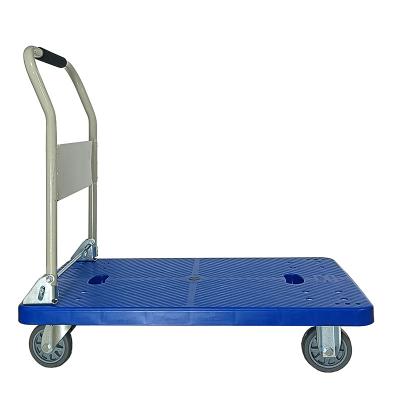 China Durable 300kg Capacity Hand Trolley Industrial Plastic Foldable Trolley For Warehouse for sale