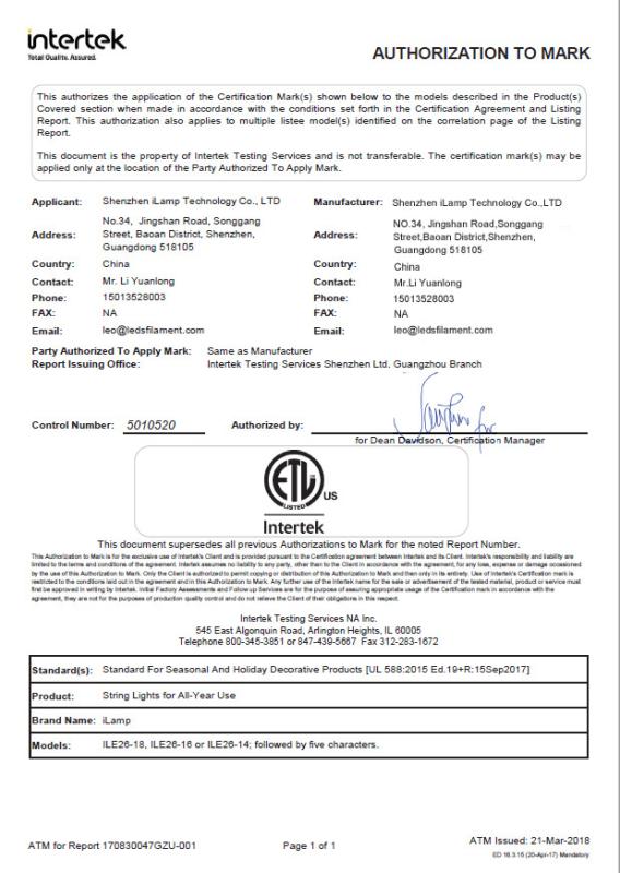 ETL - Ilamp Technology Co., Ltd.