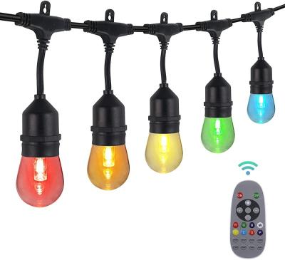 China Outdoor smart garden wifi string lights in white&RGB with atmosphere led bulbs 25FT USA 2 fork socket 25pcs sockets for sale