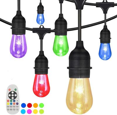 China Outdoor Use Vintage Seasons Warm White And Color Changing LED Coffee String Lights for sale