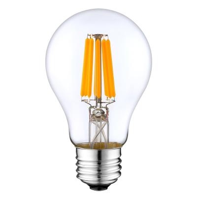 China Hotel hot sale dimmable led filament lamp led bulb with clear cover base option E26/E27/B22 for sale