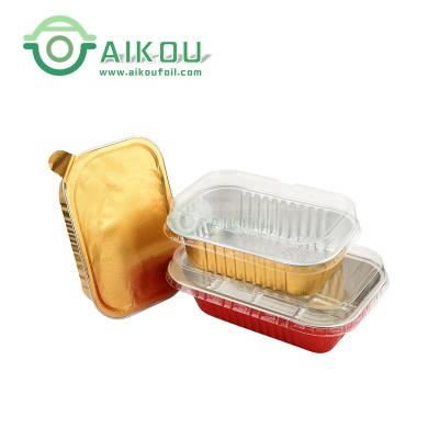 China 320ml Eco-friendly Smooth Wall Aluminum Foil Container Tray Disposable Lunch Box For Food Packaging for sale