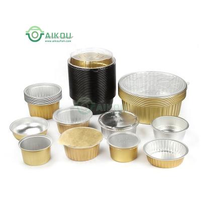 China Durable Aluminum Foil Soup Pan Kitchen Food Storage Grade Tray Heavy Duty Aluminum Cooking Tray Functional Partyware Diposable Round Aluminum Foil Container Dish Takeway Different Sizes for sale